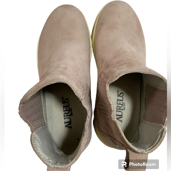 Aureus Women's Andrea  Chelsea Sneaker Pink Suede leather Ankle Boot Sz 7 - Picture 9 of 13